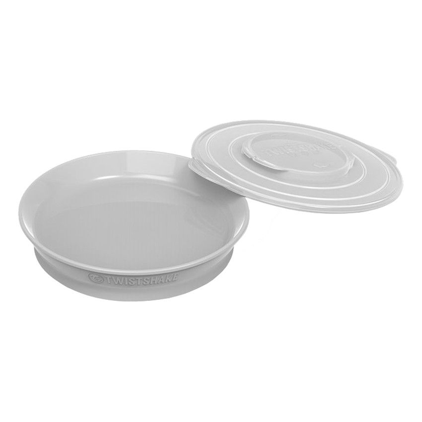 Assiette 6+ mois - Gris Pastel - Ecru