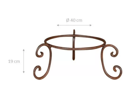 BISCOTTINI Porte-Pot – Support en Fer Solide - Support Métallique pour Plantes - Support de Plante - Jardinière - Décoratif - Extérieure - 40x40x19 cm