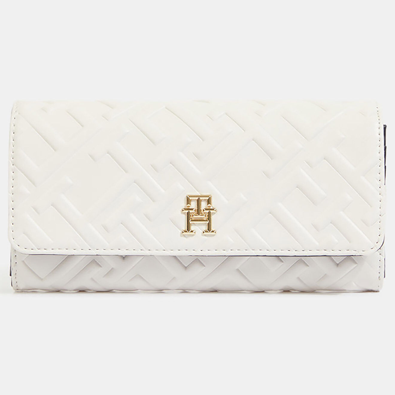Tommy Hilfiger Portefeuille Iconic large mono blanc - 11x19 cm