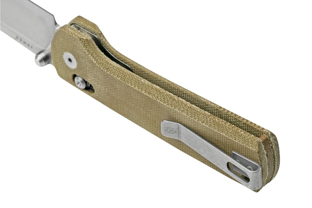 The James Brand The Kline OD Green Stainless Micarta JAKN120127-00 zakmes