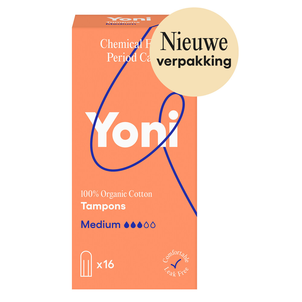 Yoni Biologisch Katoenen Tampons Medium16 stuks