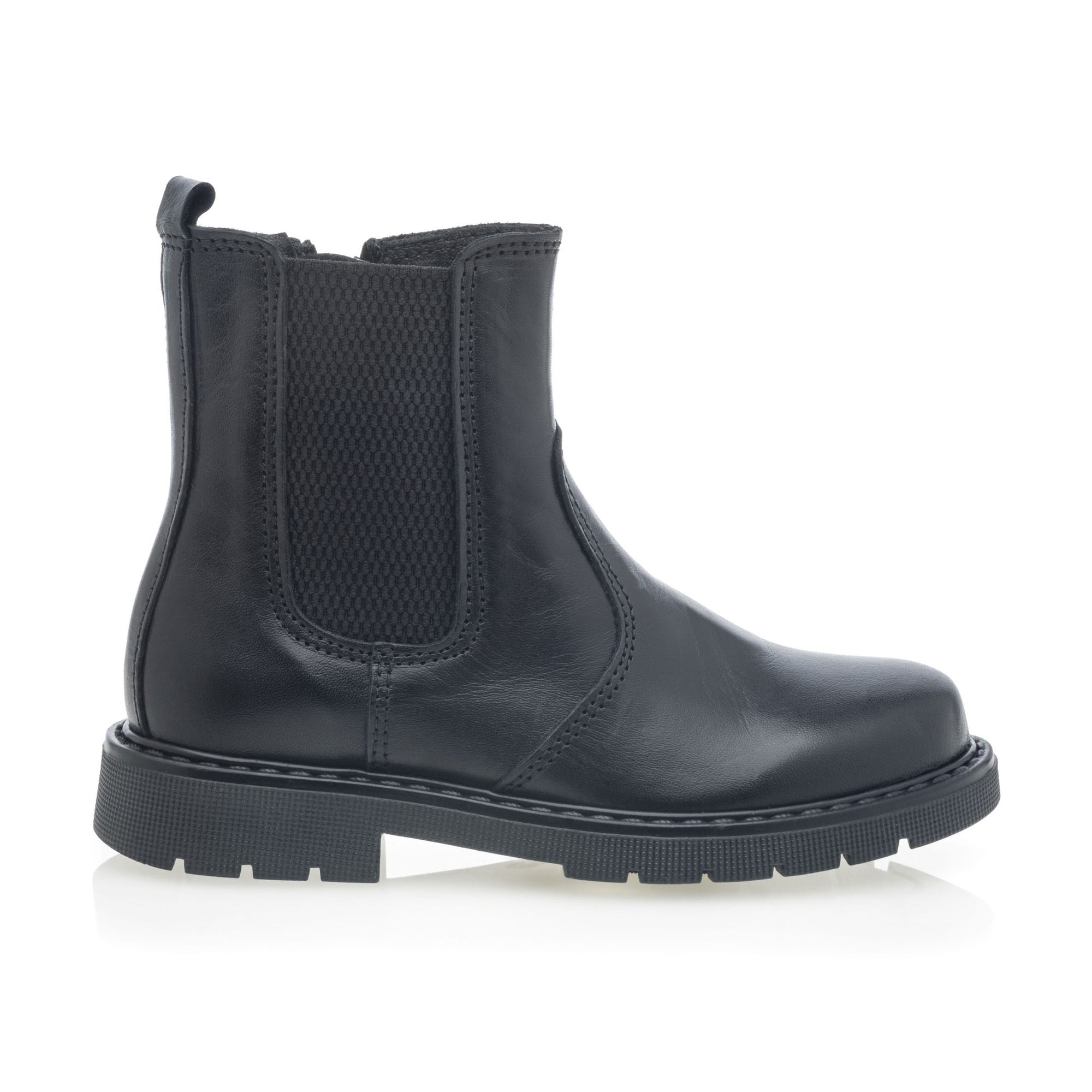 Bottines Fille en cuir noir