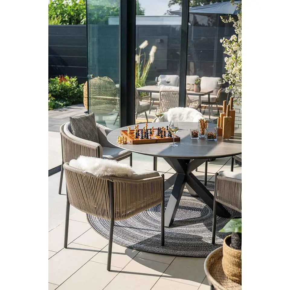 Lowland tafel - Ø150 cm - carbon black - Centostone Napoli sand