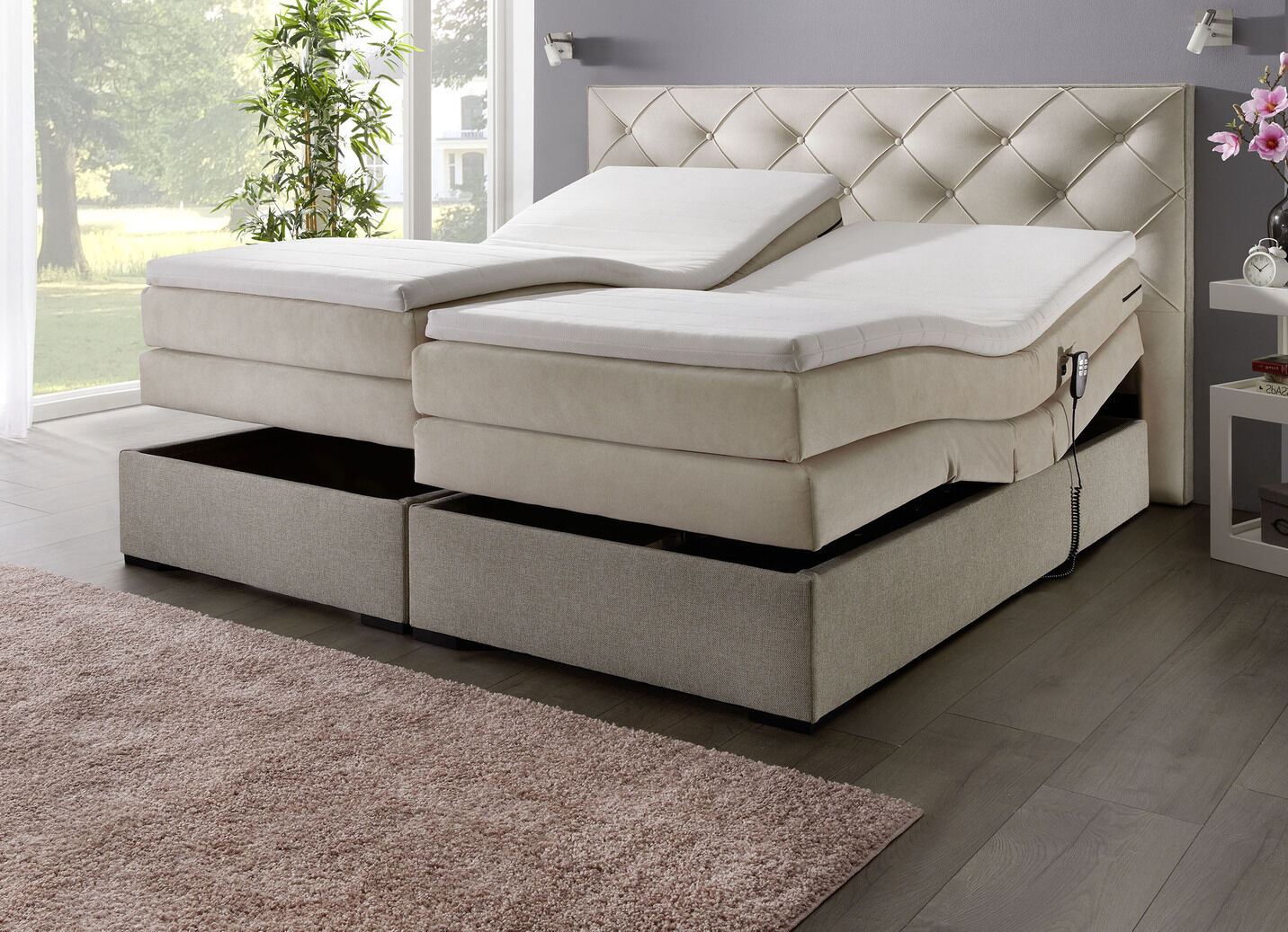 Boxspringbett elektrisch verstellbar per Fernbedienung