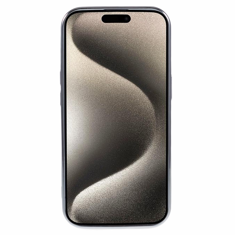 iPhone 15 MagSafe Gummi Case Hülle Galvanisierter Rahmen im Mechanischen Zahnrad Design   Kameraglasschutz - Silber