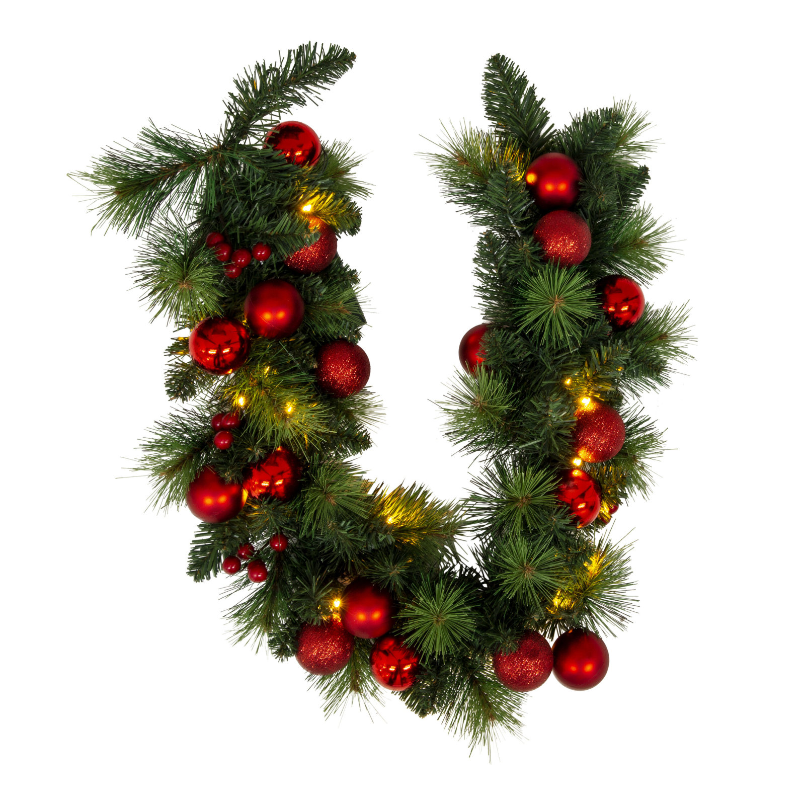 LED-Weihnachtsgirlande - mit Dekoration - 100 cm lang