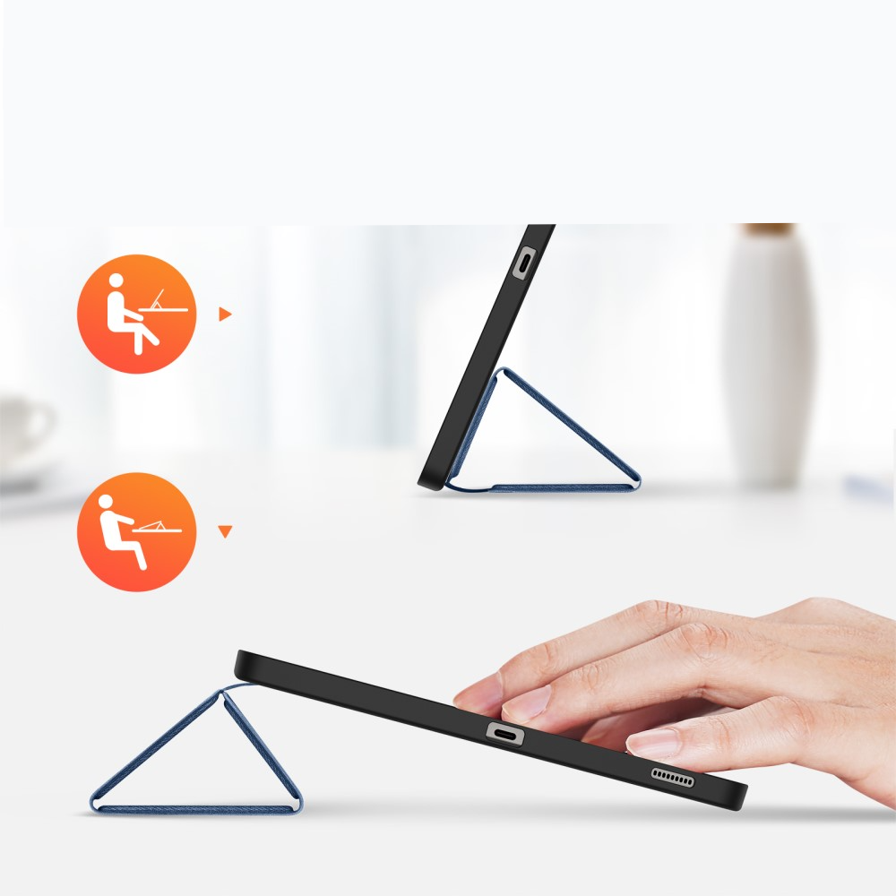 Samsung Galaxy Tab S9 FE  Plus Tasche Smart Cover Hülle Stoff Design mit S-Pen Halterung - Blau