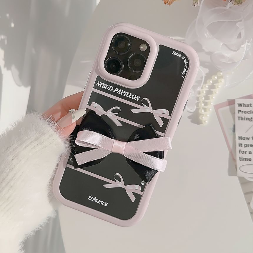 kloudkase - Bow Phone Case - iPhone 15 Pro Max / 15 Pro / 15 Plus / 15 / 14 Pro Max / 14 Pro / 14 Plus / 14 / 13 Pro Max / 13 Pro / 13 / 12 Pro Max / 12 / 12 Pro / 11 Pro Max / 11 / XS Max / XR / X / XS
