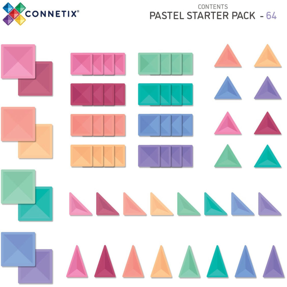 Køb Connetix Pastel Starter Pak 64 Styks
