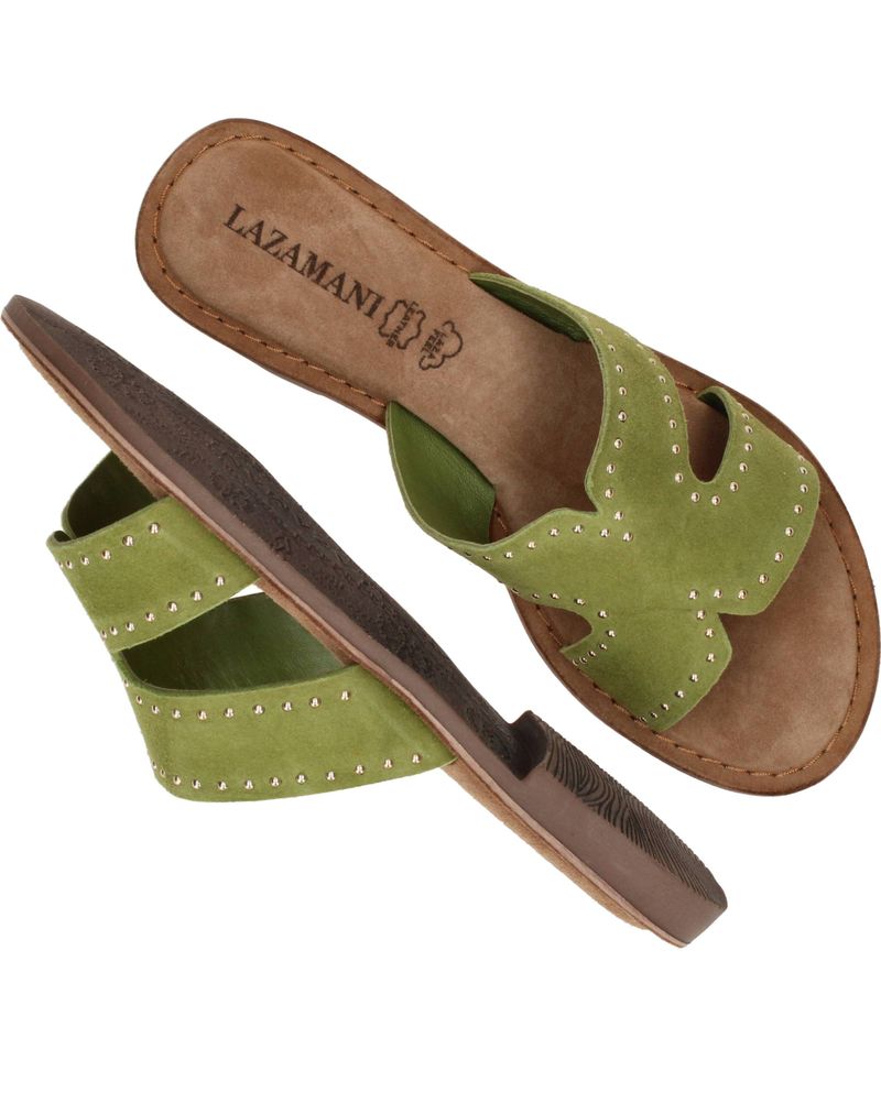 Lazamani Lina Small Studs Slippers Groen Dames