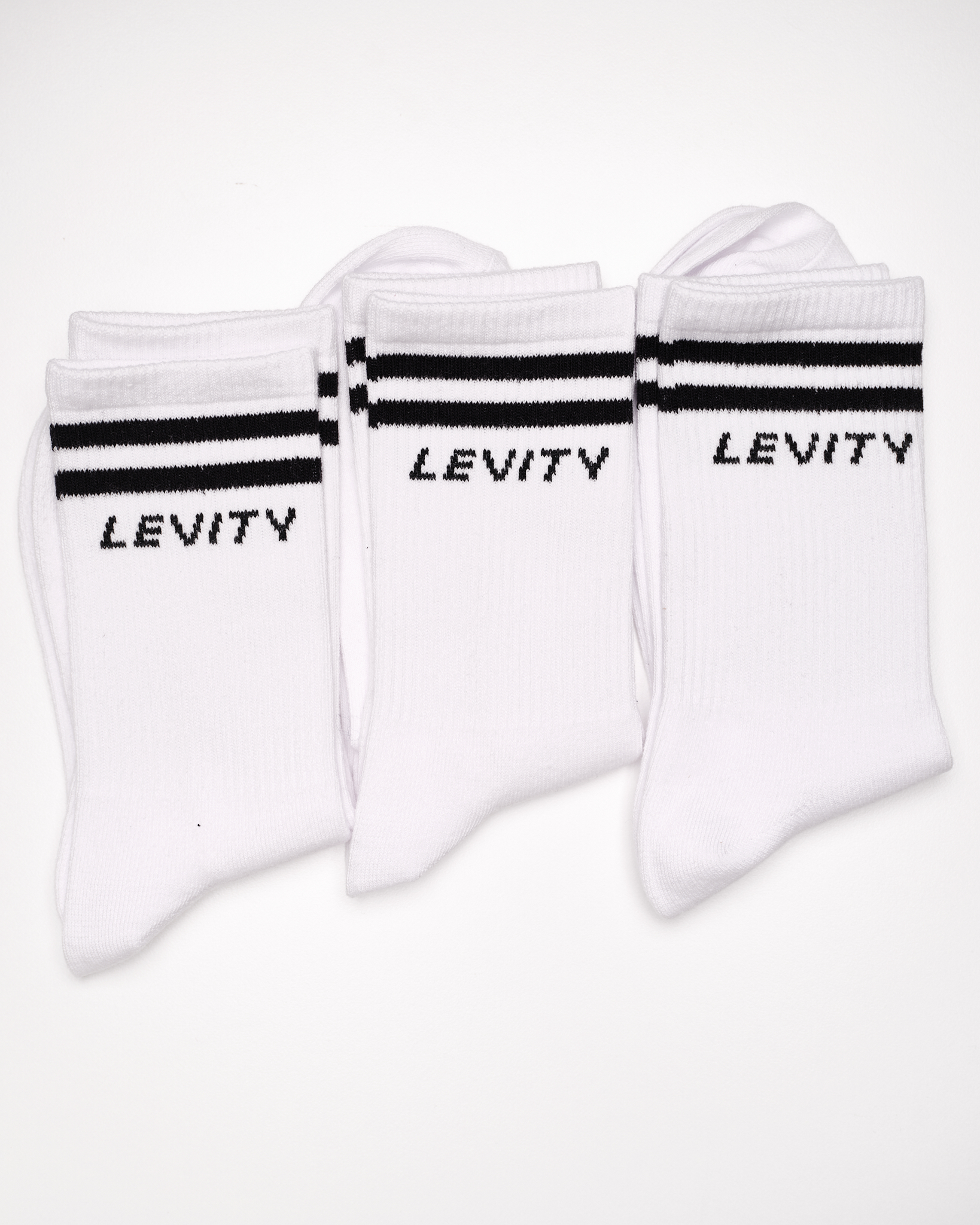 LEVITY 3-Pack Sport Sock Stripe White\Stripe