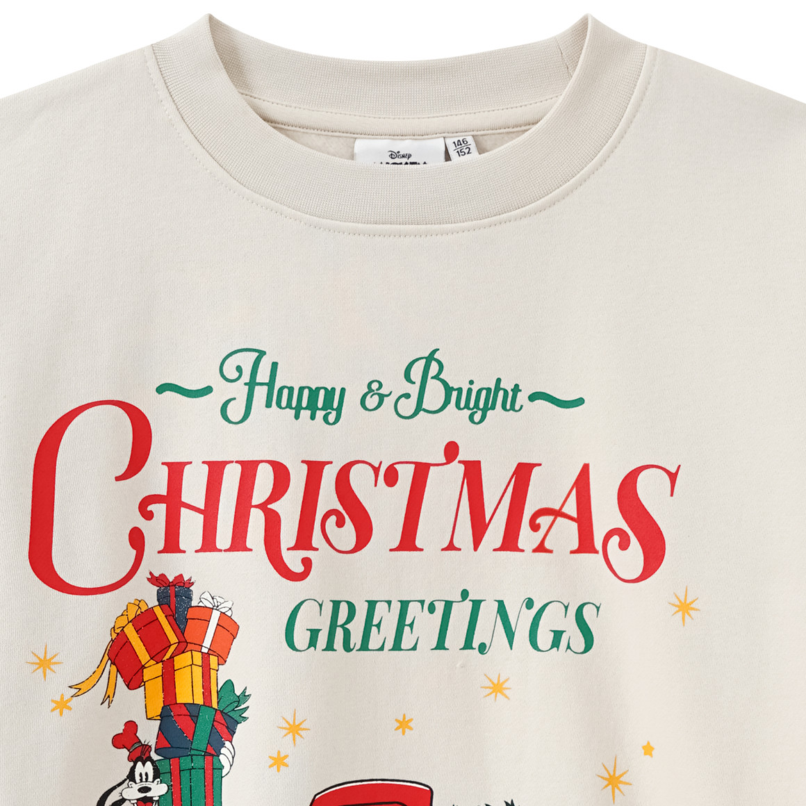 Yigga Micky Maus Weihnachtssweatshirt mit Print creme