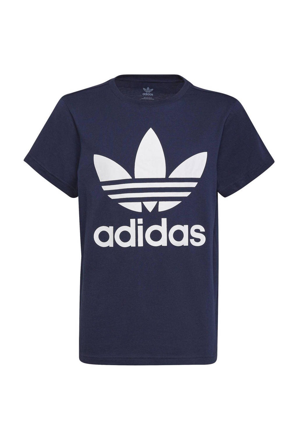 adidas T-shirt Trefoil donkerblauw/wit