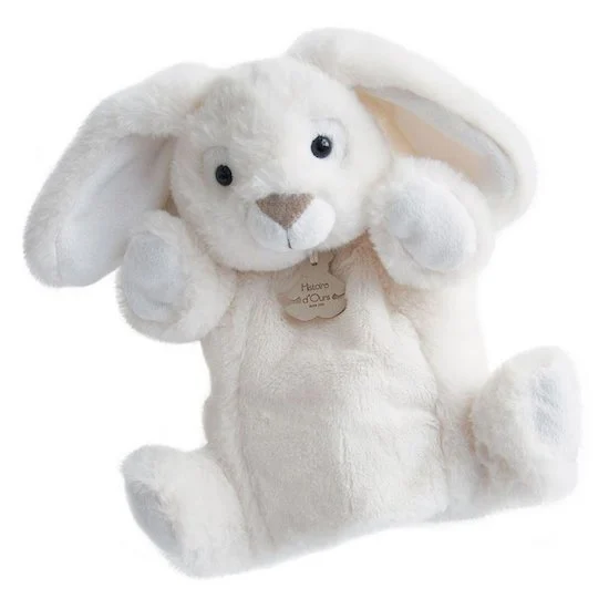 Marionnette à Main Lapin Blanc   Blanc        25 cm   de               Histoire d'ours