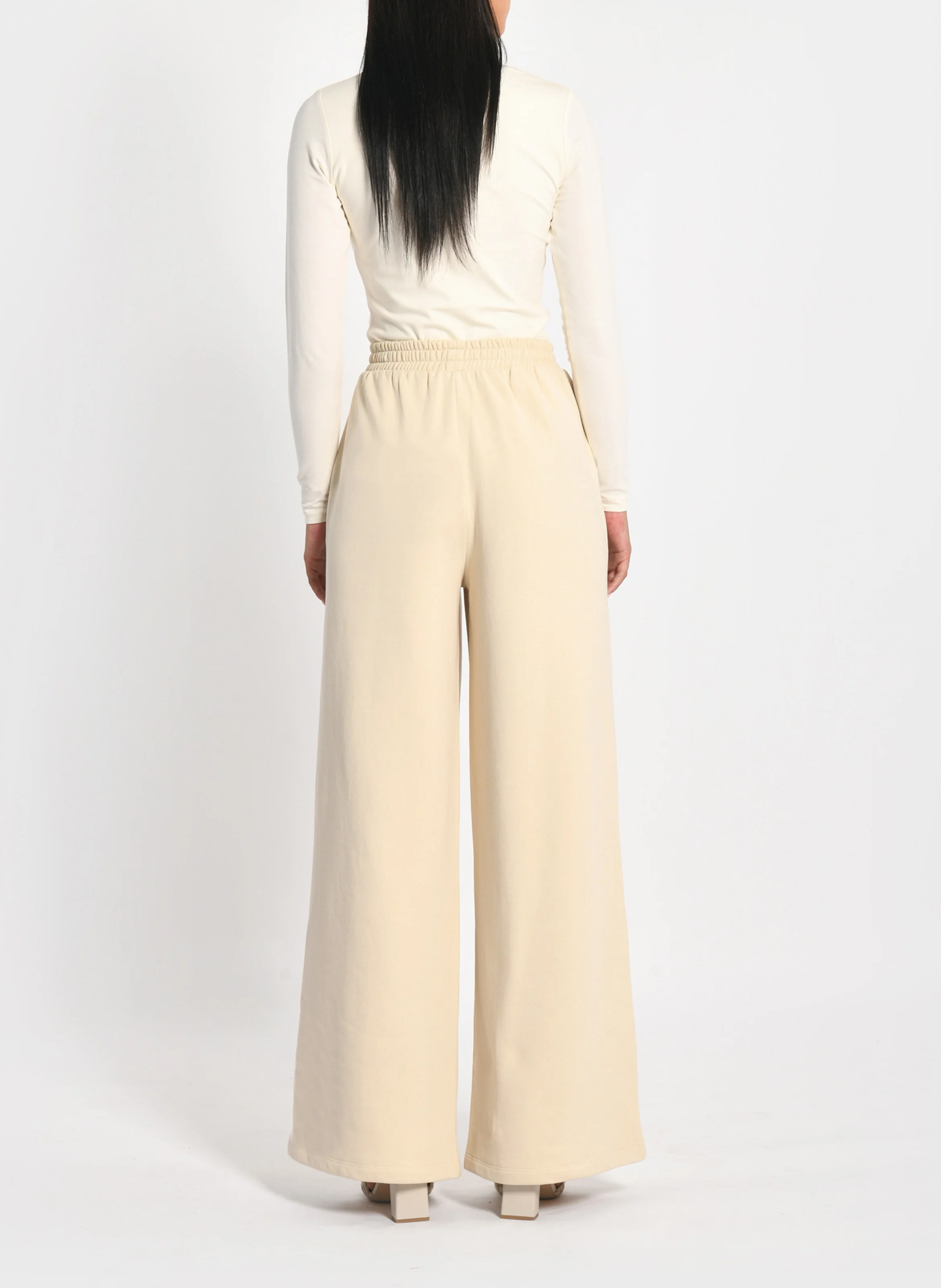 SUZY - Jogging large en coton mélangé | Beige