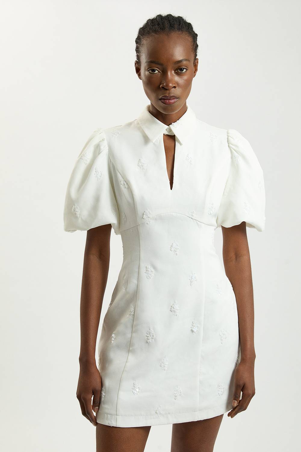 KarenMillen Robe Mini Tissée À Manches Courtes Ornée De Sequins