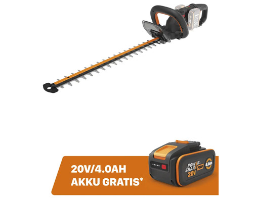 WORX NITRO WG286E.9 20V snoerloze heggenschaar + GRATIS bonusartikel: 20V accu WA3644 (4,0Ah)