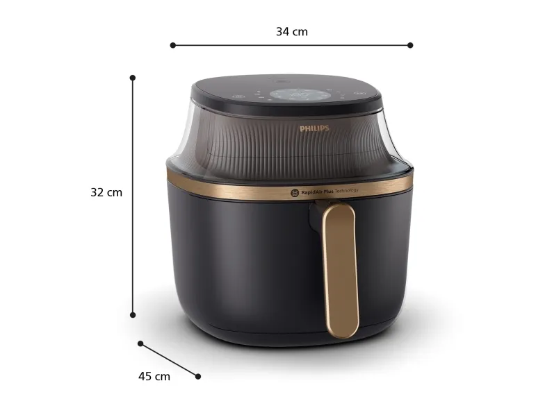 Philips Series 3000 NA342 - Varmluftsrister - 7.2 liter - 2 kW - sort