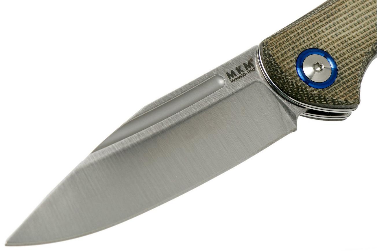 MKM Fara MY01-GC Green Micarta zakmes, Lucas Burnley design