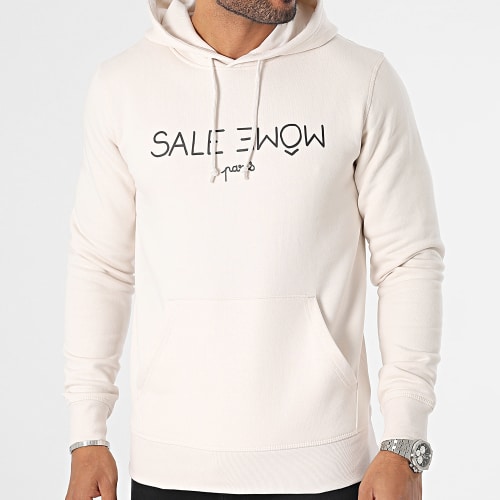 Sweat Capuche Punition Beige Noir