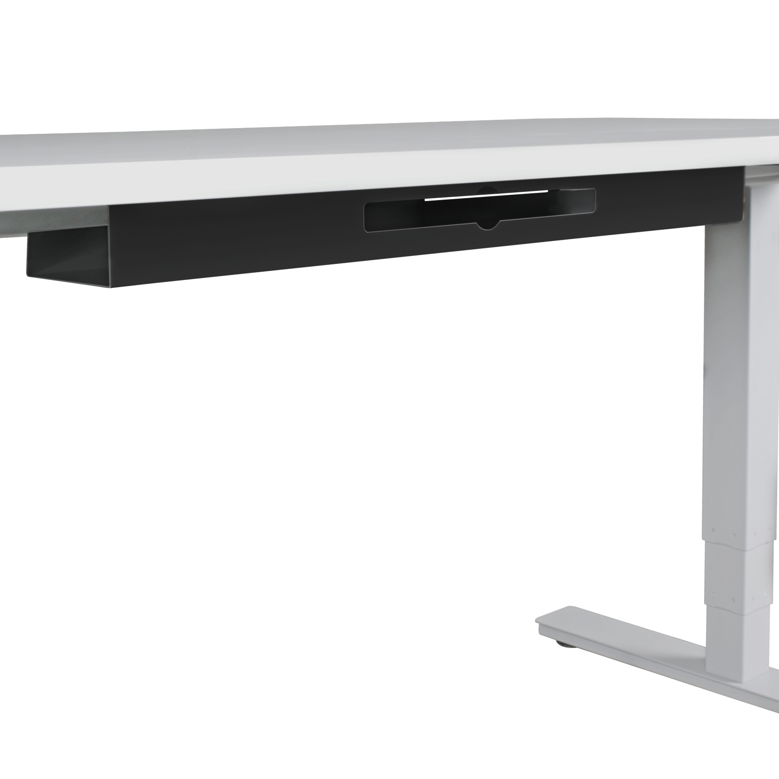 Schreibtisch-Kabelkanal - schwarz - Metall - 80x13 cm