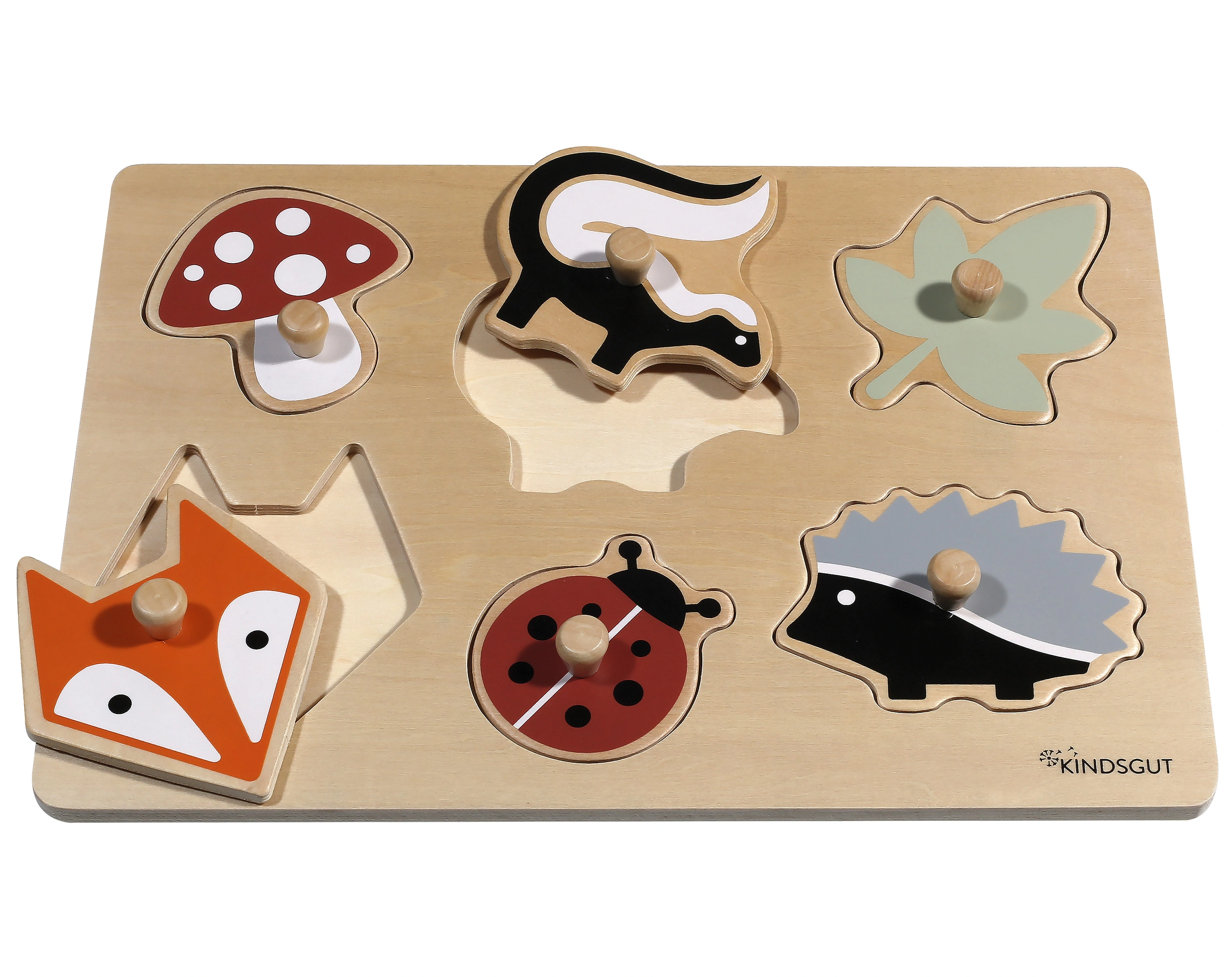 Steckpuzzle WALD 6-teilig aus Holz