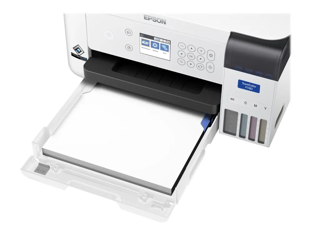 Epson SureColor SC-F100 - Printer - farve - farvesublimering - A4 - 600 x 1200 dpi - kapacitet: 150 ark - Wi-Fi, USB 2.0, LAN