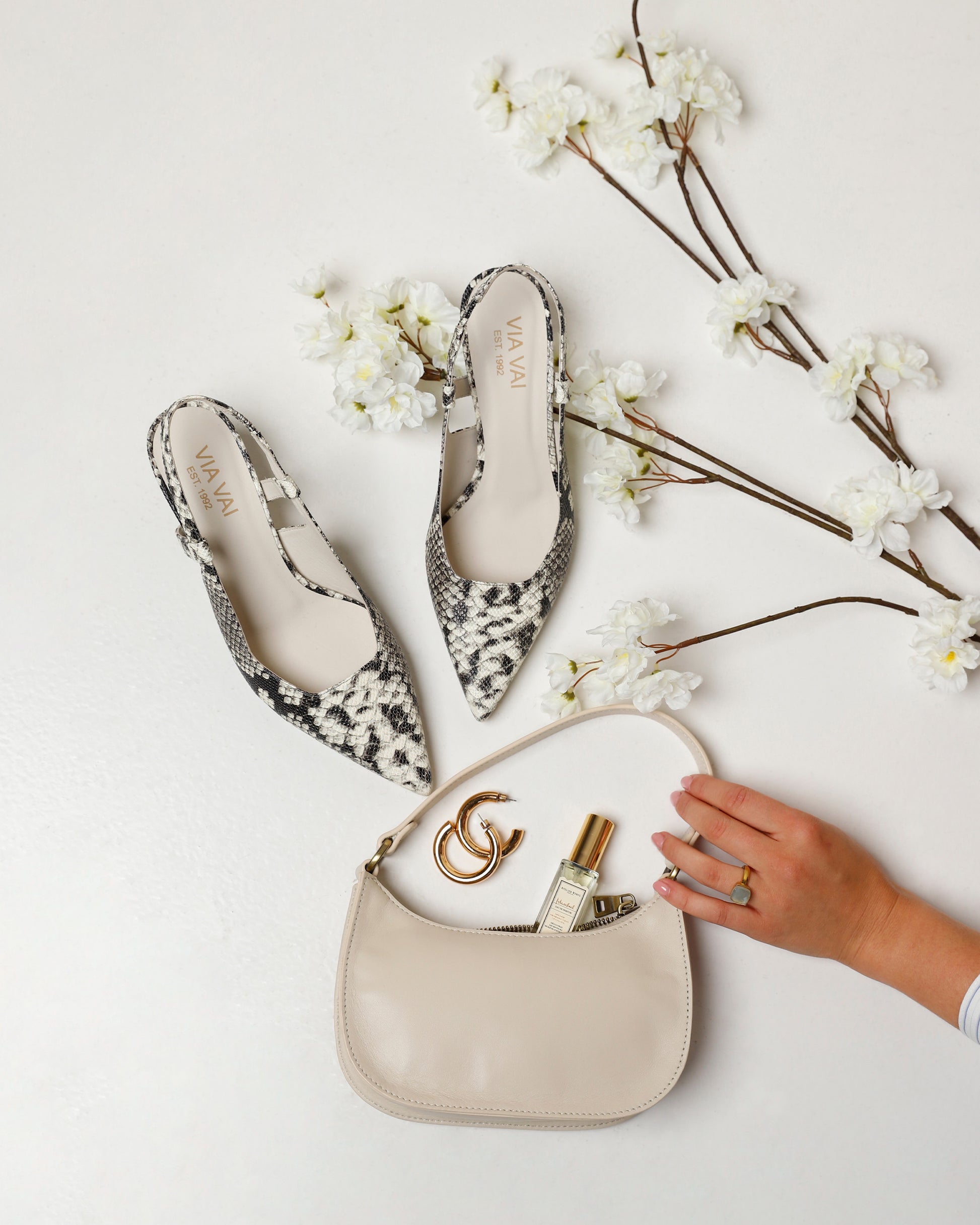 VIA VAI slangenprint slingbacks Suzy Aliya