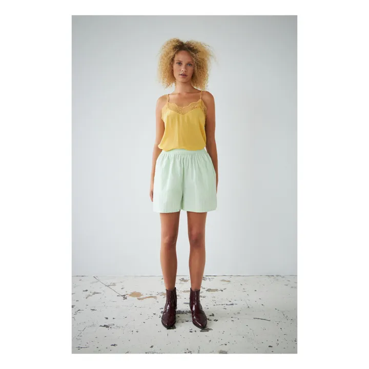 Stella Nova Short Rayé | Vert Menthe