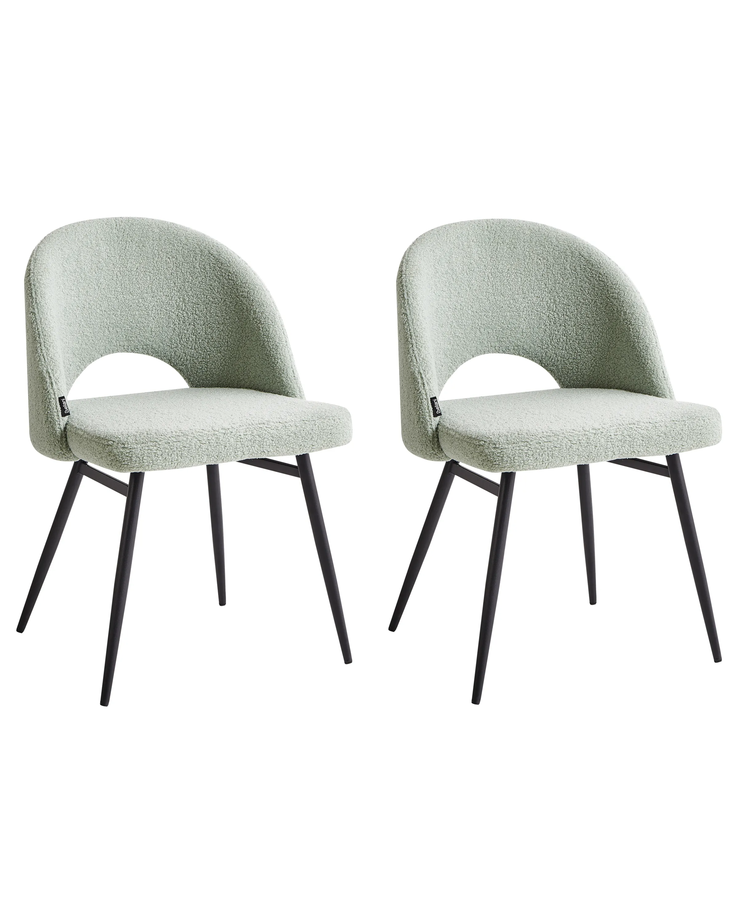 Set van 2 eetkamerstoelen ONAGA Bouclé Lichtgroen