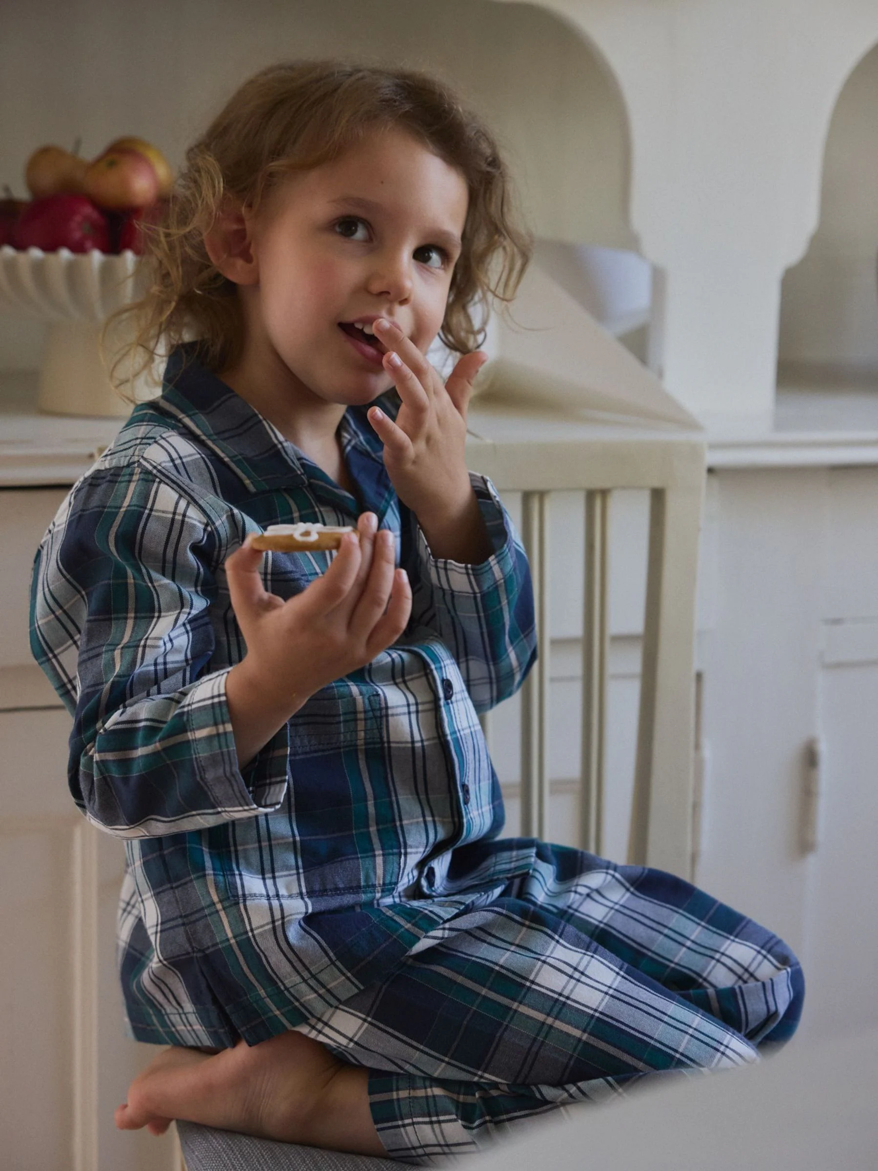 Polarn O. Pyret Cotton Checked Christmas Pyjamas