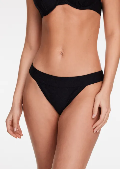Bikini broekje met structuur zwart (ZWART)