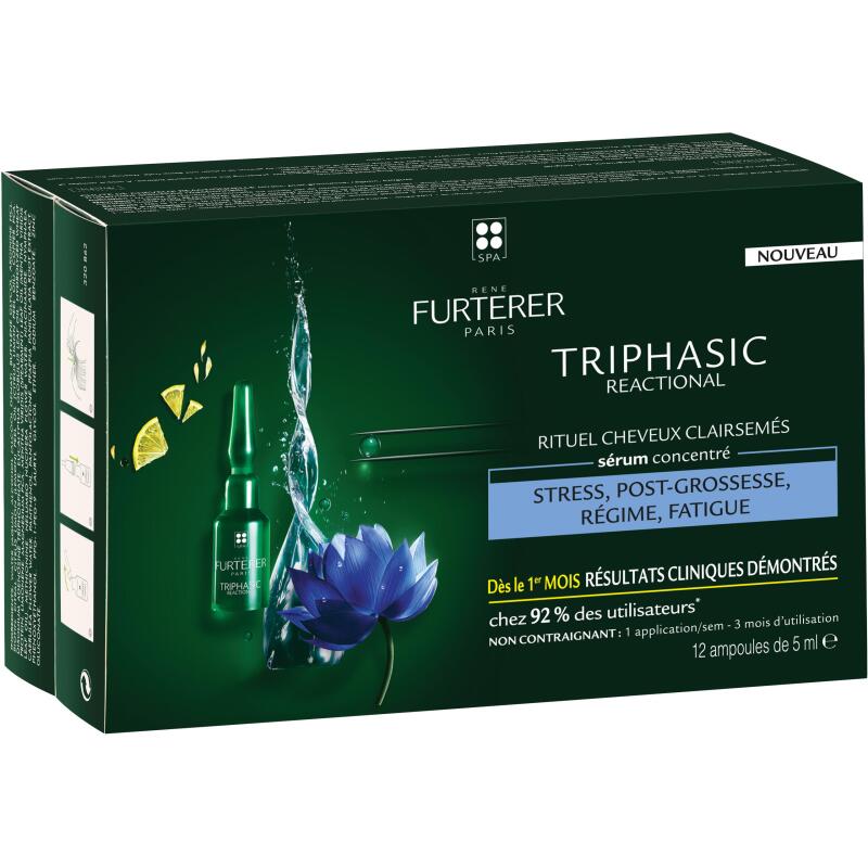 René Furterer traitement antichute occasionnelle Triphasic Reactional -  12 ampoules de 5 ml