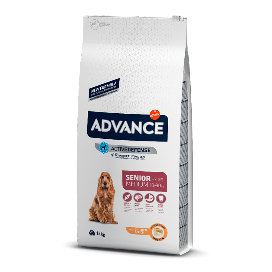 Ração para cães Advance Medium Senior +7 Active Defense com frango e arroz