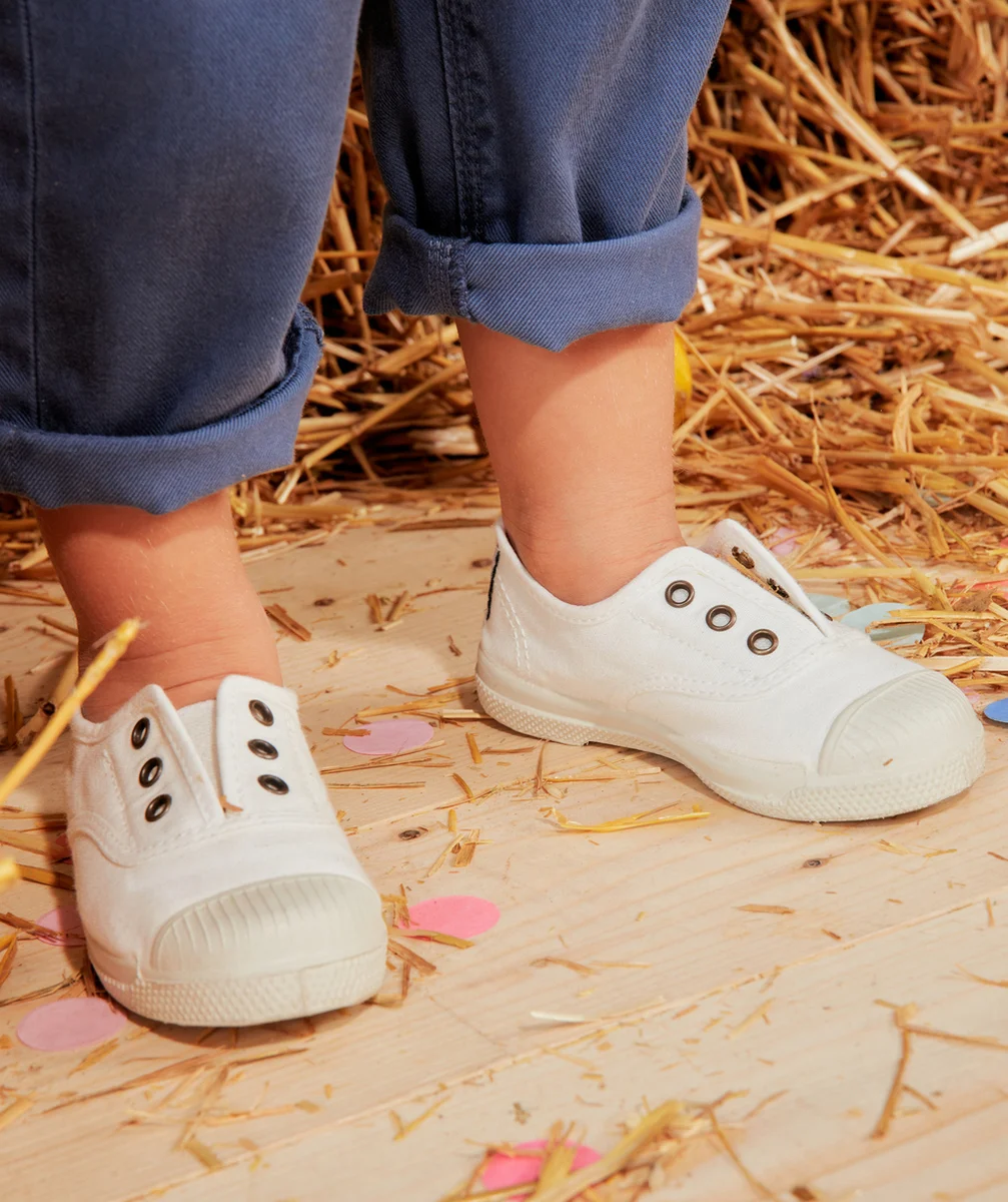 NATURAL WORLDBASKETS BASSES BLANCHES EN TOILE FILLE