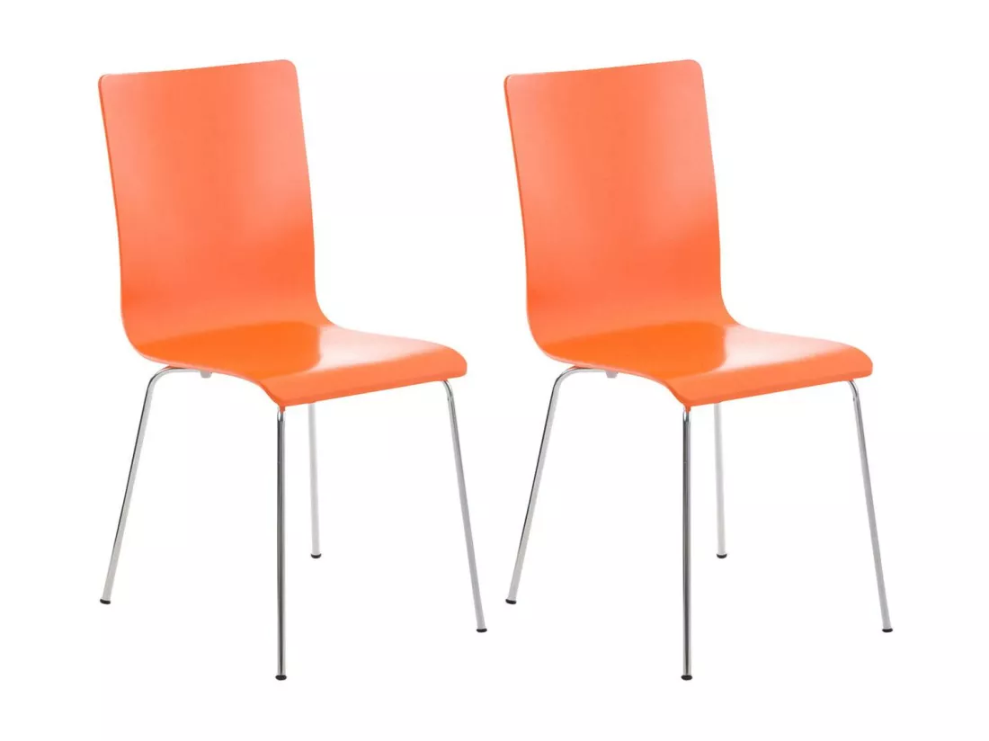 Lot de 2 Chaise de conférence - Bois & Antique - Orange - PEPE