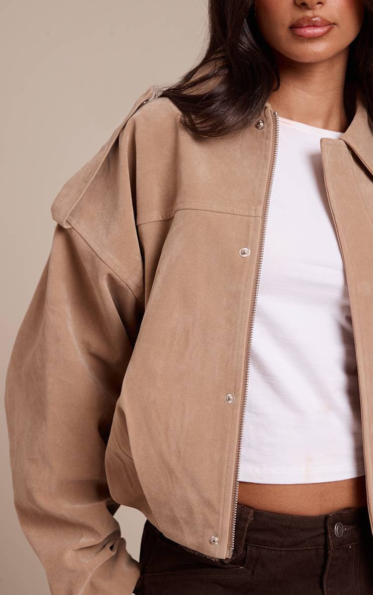 Gris Pierre Veste Zippée Oversize En Synthétique Petite