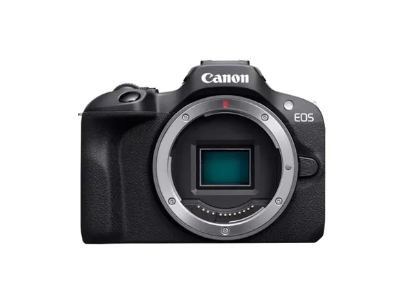 Canon EOS R100 - Digitalkamera - spejlløst - 24.1 MP - APS-C - 4K / 29.97 fps - 2.5x optisk zoom RF-S 18-45 mm F4.5-6.3 IS STM objektiv - Wi-Fi, Bluetooth - sort