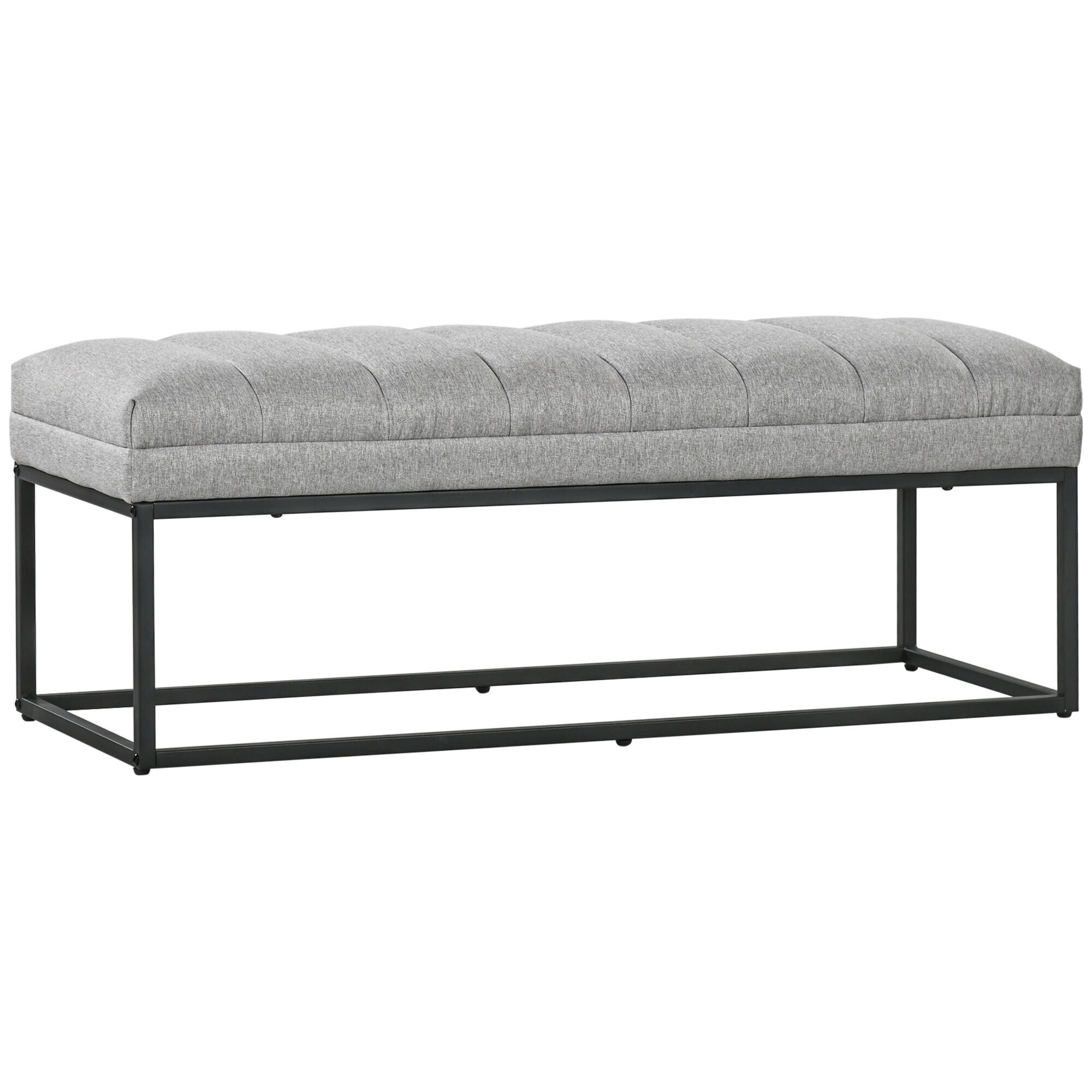 HOMCOM Sitzbank mit Stahlrahmen grau 120L x 44B x 45,5H cm