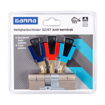GAMMA veiligheidscilinder 32/47 mm SKG 3-sterren