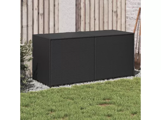 Boîte de rangement de jardin noir 283L résine tressée
