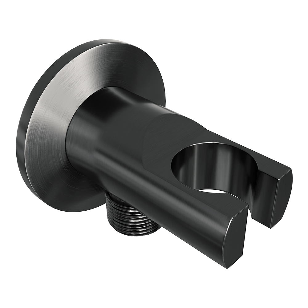 Brauer Gunmetal Edition thermostatisch douchepaneel calacatta gold met 20cm hoofddouche en staafhanddouche gunmetal geborsteld PVD