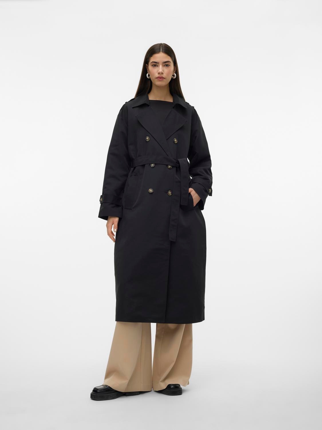 Vero Moda Trenchcoat »VMCHLOE LONG TRENCHCOAT GA NOOS«, Zweireiher mit Bindegürtel