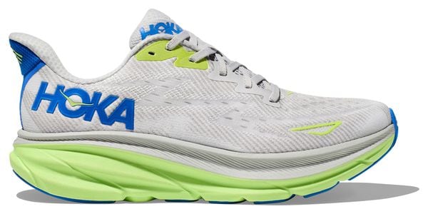 Chaussures Running Hoka Clifton 9 Gris/Vert/Bleu Homme