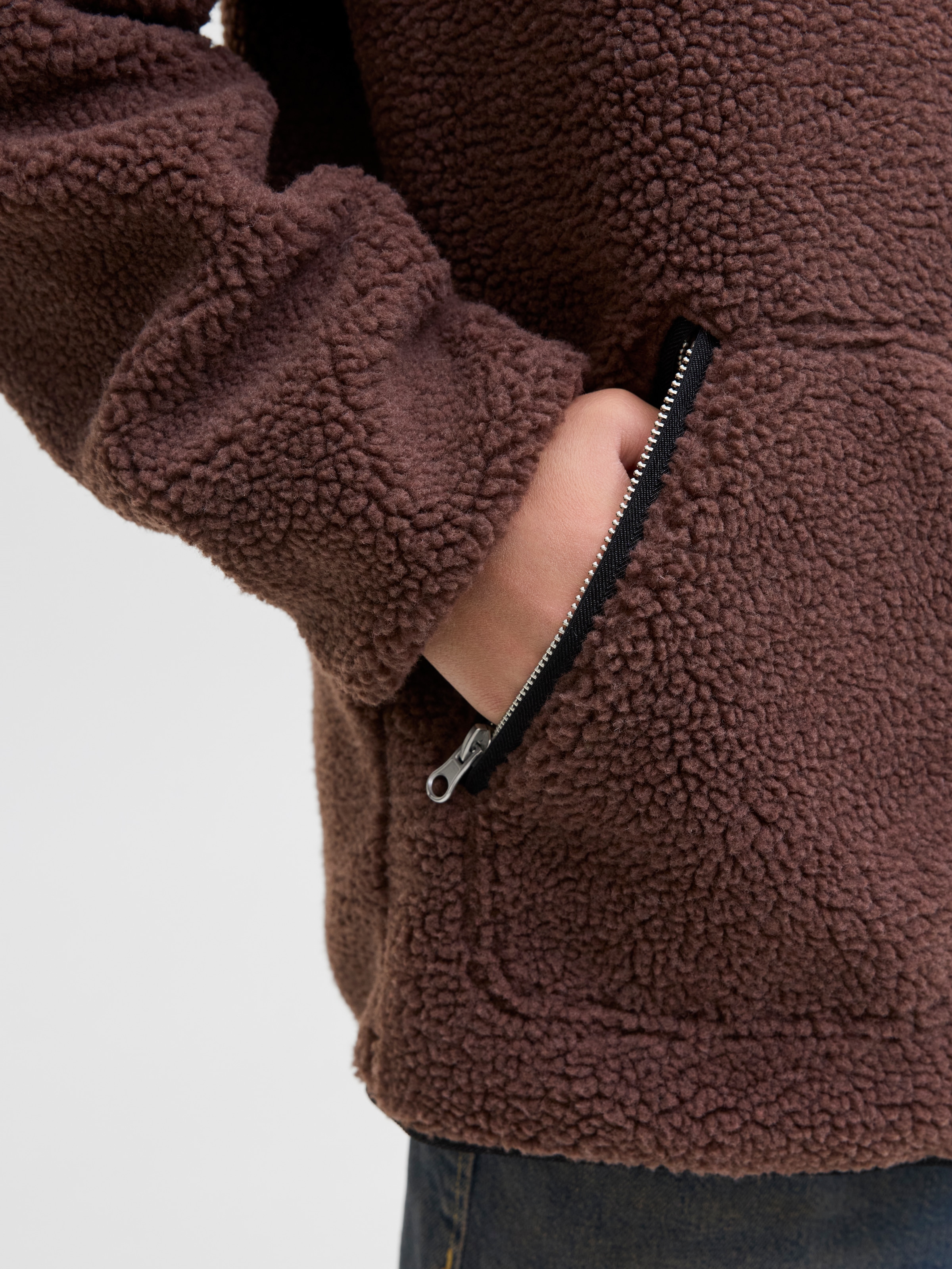 Jack & Jones Junior Fleecejacke »JORNORREBRO TEDDY JACKET JNR« ohne Kapuze Mit stylischem Muster
