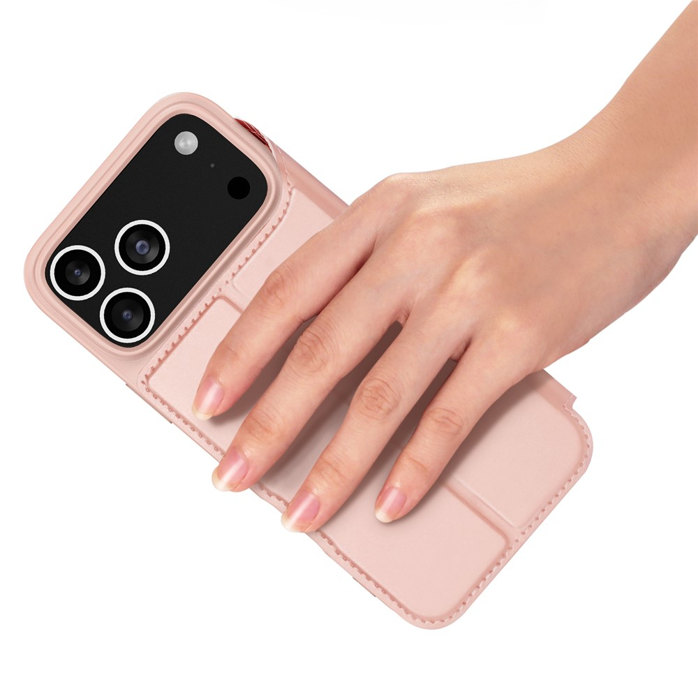 iPhone 17 Pro Max Flip Wallet Cover Leder Tasche - Rosa