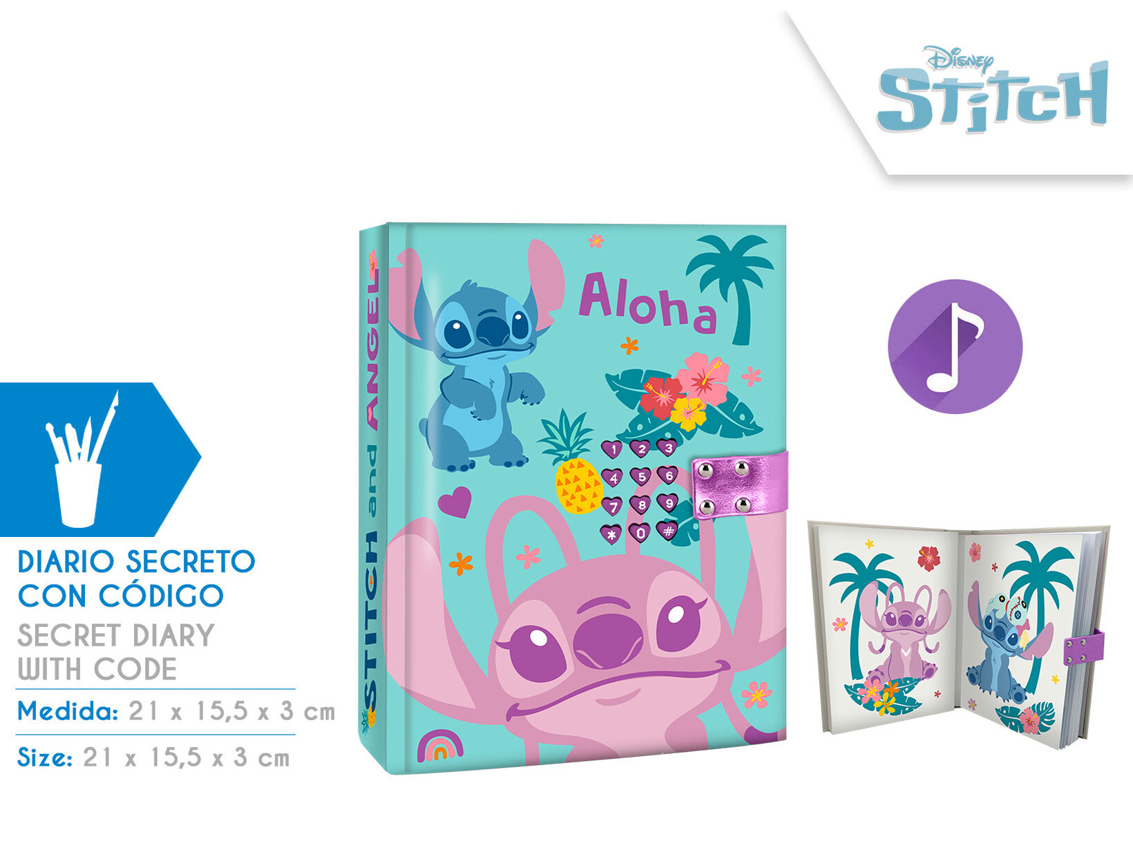 DIARIO COM CODIGO STITCH