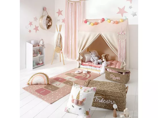 Tapis enfant Marelle Rose 80 x 150 cm