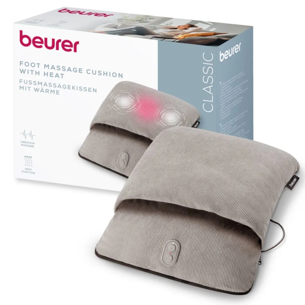 FM 28 Fuss Massagekissen Vibrations Massagegerät zur Entspannung mit Wärmefunktion (10556) - Grau