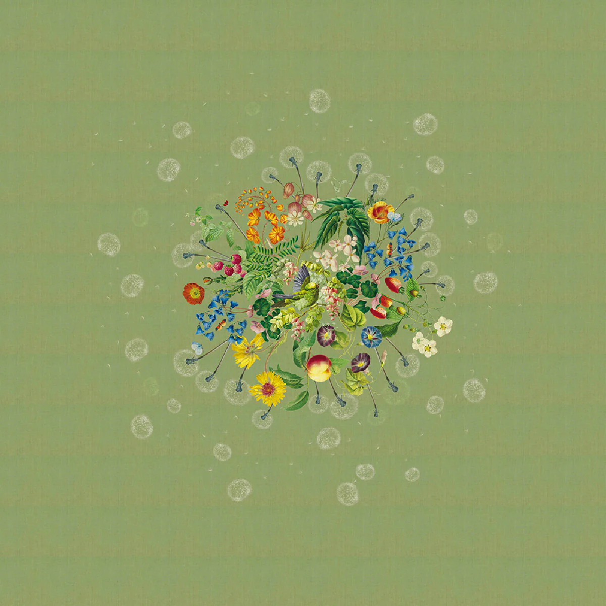 Nappe métis lin & coton vert 115x115 Garnier Thiebaut